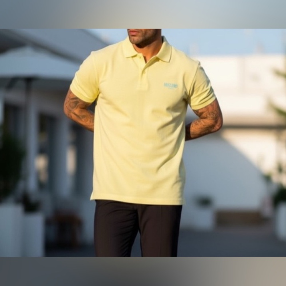 MOSCHINO Swim Polo Shirt  Cotton - Yellow